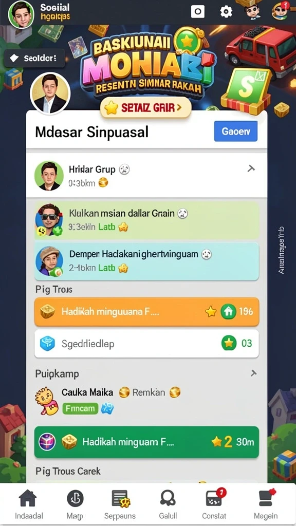 rajacuan - Fitur chat untuk berinteraksi dengan pemain lainnya.